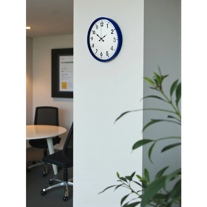 Zentime 36 Cm Navy Blue Decorative Wall Clock