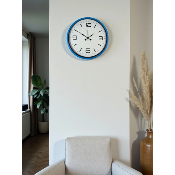 Zentime 36 Cm Blue Decorative Wall Clock