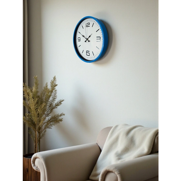 Zentime 36 Cm Blue Decorative Wall Clock