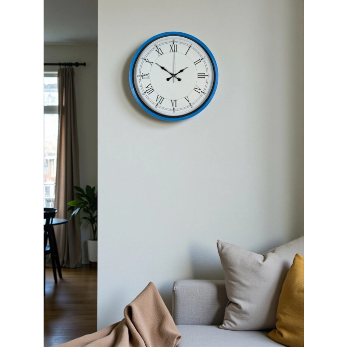 Zentime 36 Cm Mavi Dekoratif Duvar Saati