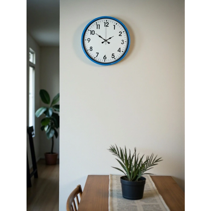 Zentime 36 Cm Blue Decorative Wall Clock