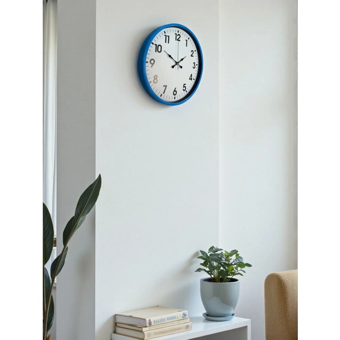 Zentime 36 Cm Blue Decorative Wall Clock