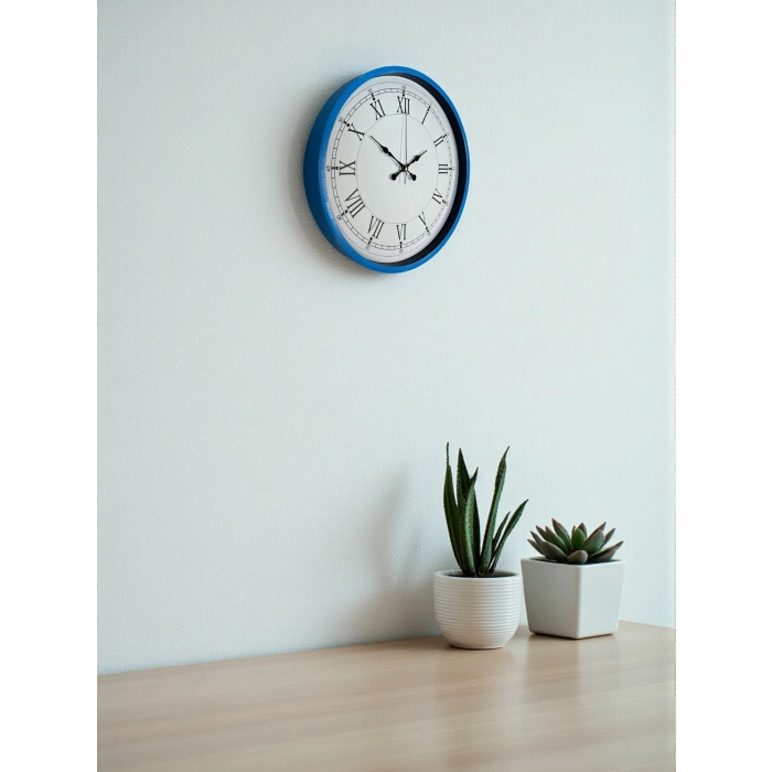 Zentime 36 Cm Mavi Dekoratif Duvar Saati