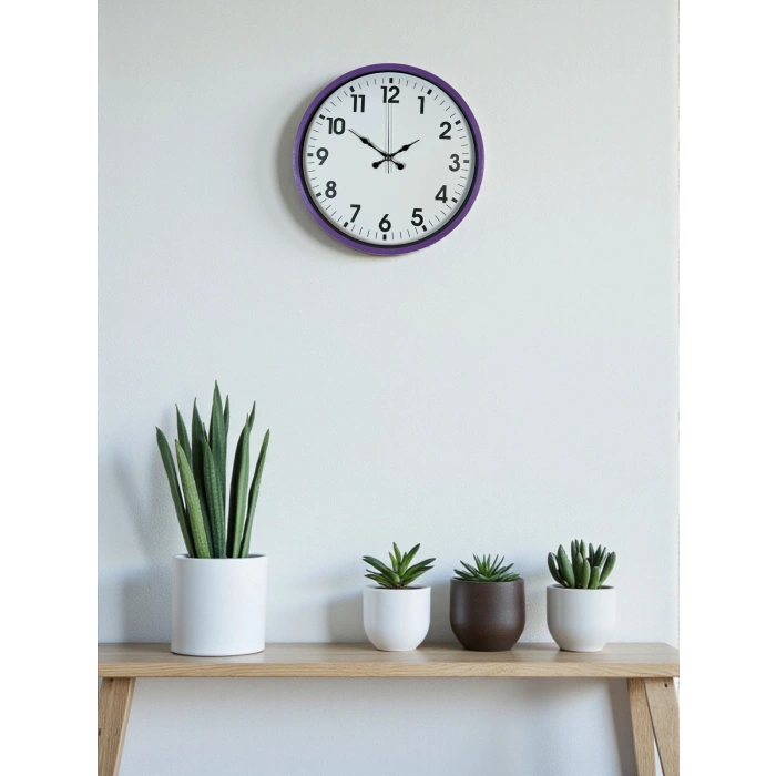 Zentime 36 Cm Purple Decorative Wall Clock