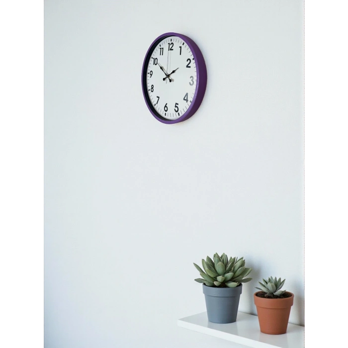 Zentime 36 Cm Purple Decorative Wall Clock