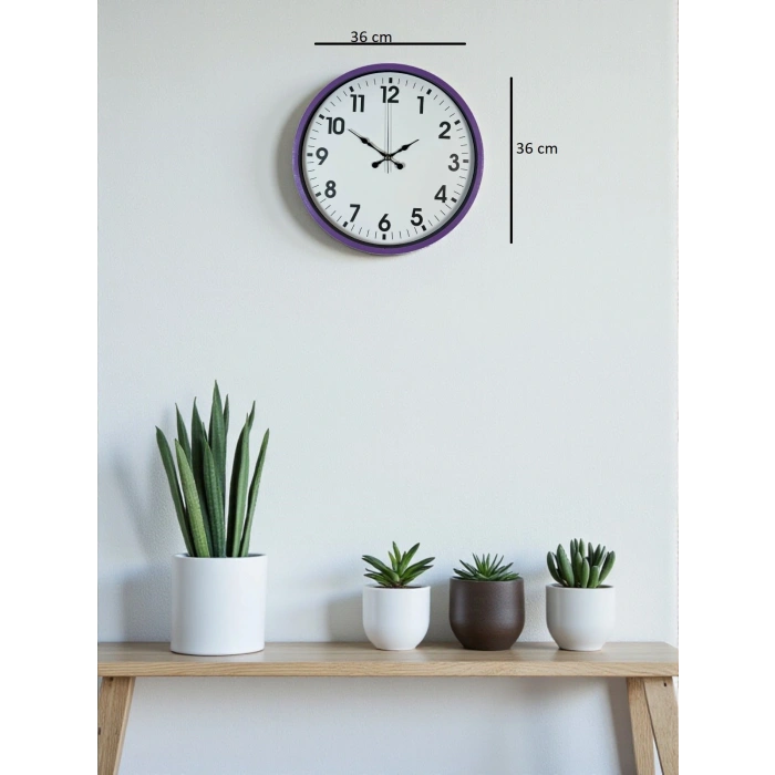Zentime 36 Cm Purple Decorative Wall Clock