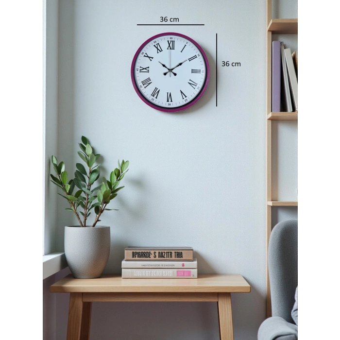 Zentime 36 Cm Pembe Dekoratif Duvar Saati