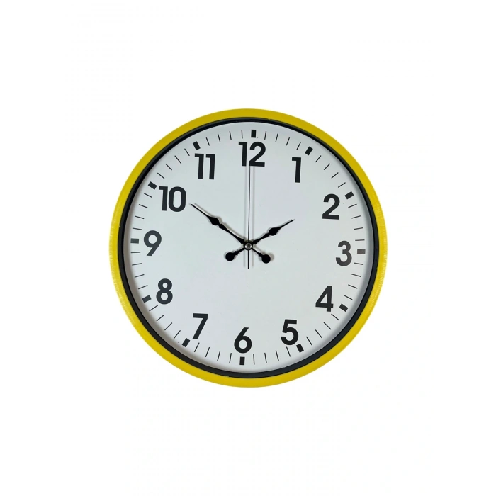 Zentime 36 Cm Yellow Decorative Wall Clock