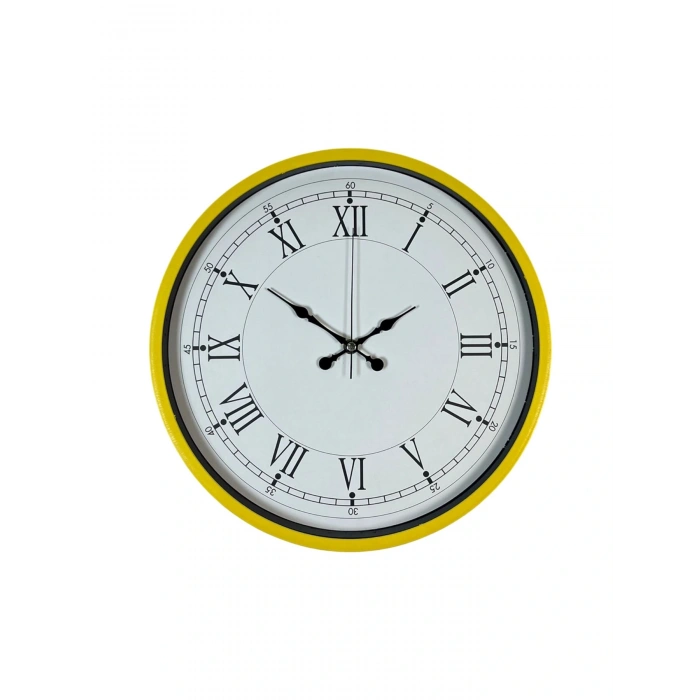 Zentime 36 Cm Sarı Dekoratif Duvar Saati