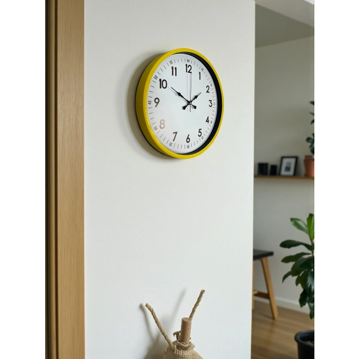 Zentime 36 Cm Sarı Dekoratif Duvar Saati