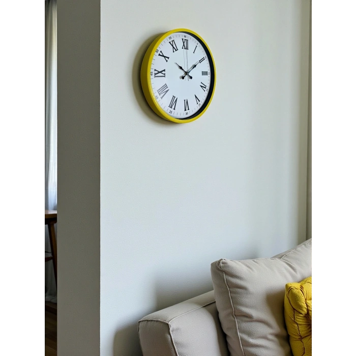 Zentime 36 Cm Sarı Dekoratif Duvar Saati