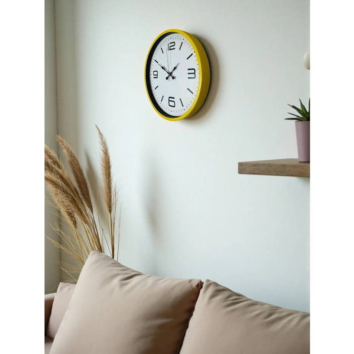 Zentime 36 Cm Sarı Dekoratif Duvar Saati