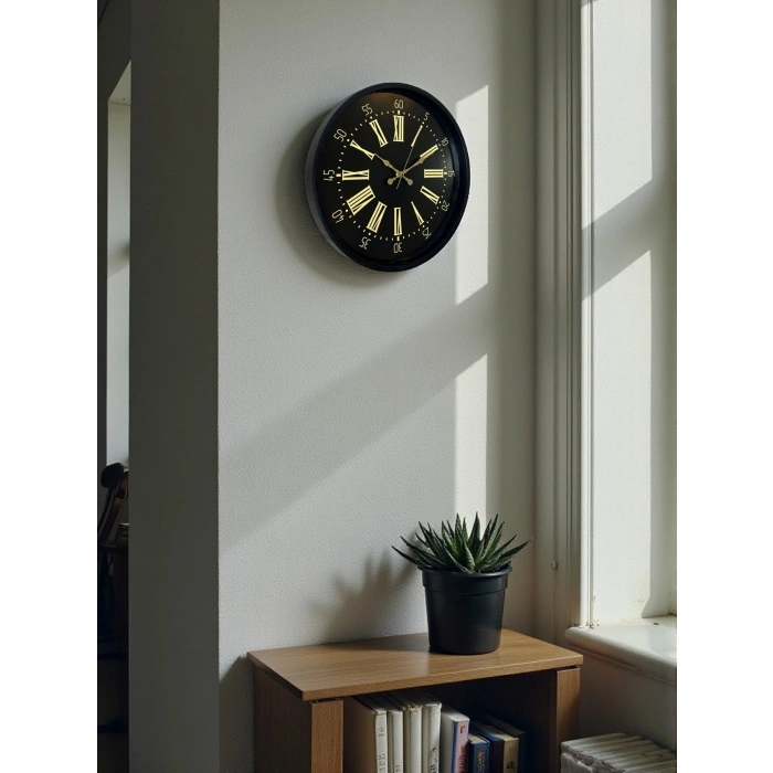 Zentime 36 Cm Siyah Dekoratif Duvar Saati