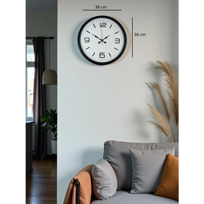 Zentime 36 Cm Siyah Dekoratif Duvar Saati