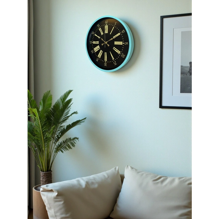 Zentime 36 Cm Turkuaz Dekoratif Duvar Saati