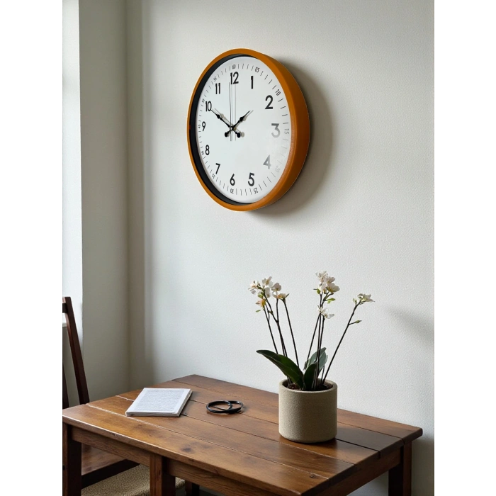 Zentime 36 Cm Turuncu Dekoratif Duvar Saati