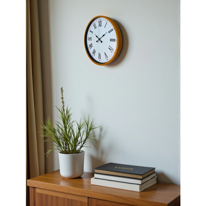 Zentime 36 Cm Turuncu Dekoratif Duvar Saati