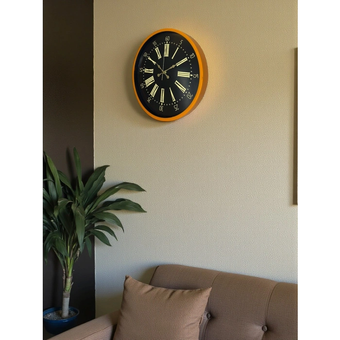 Zentime 36 Cm Turuncu Dekoratif Duvar Saati