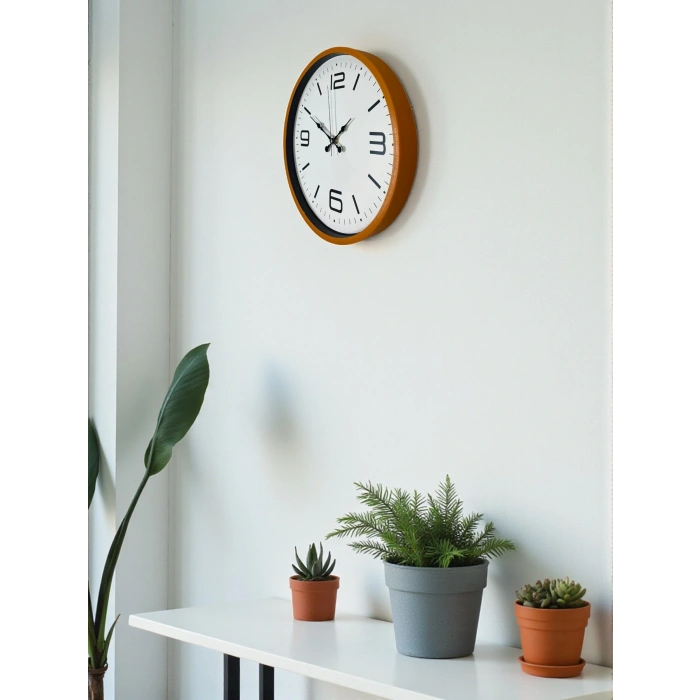 Zentime 36 Cm Turuncu Dekoratif Duvar Saati