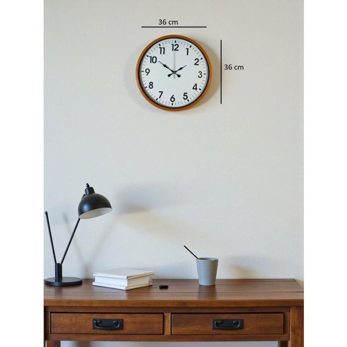 Zentime 36 Cm Orange Decorative Wall Clock