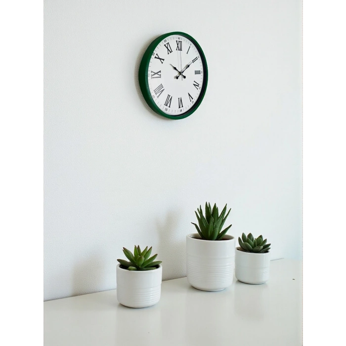 Zentime 36 Cm Yeşil Dekoratif Duvar Saati