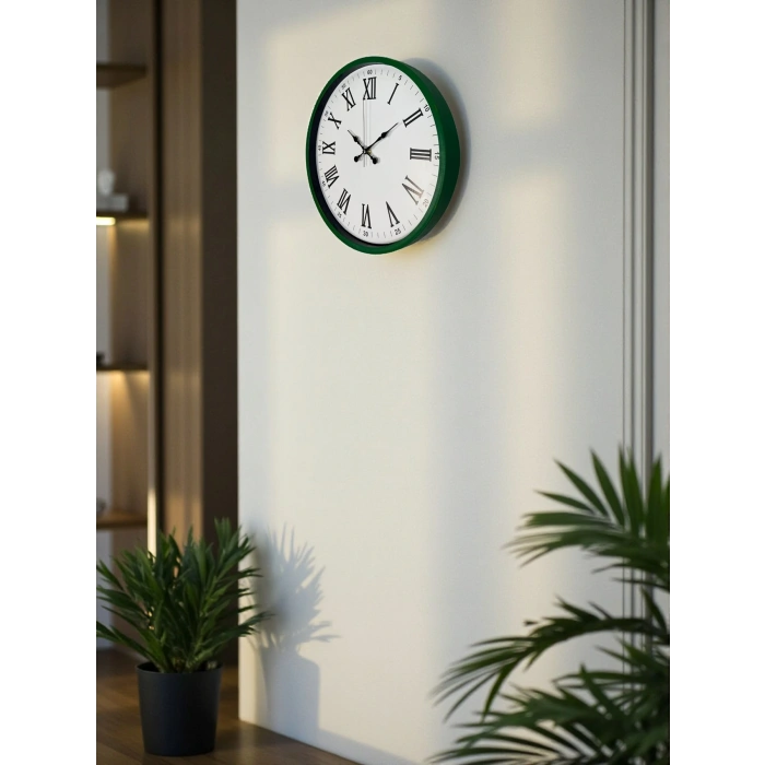 Zentime 36 Cm Yeşil Dekoratif Duvar Saati