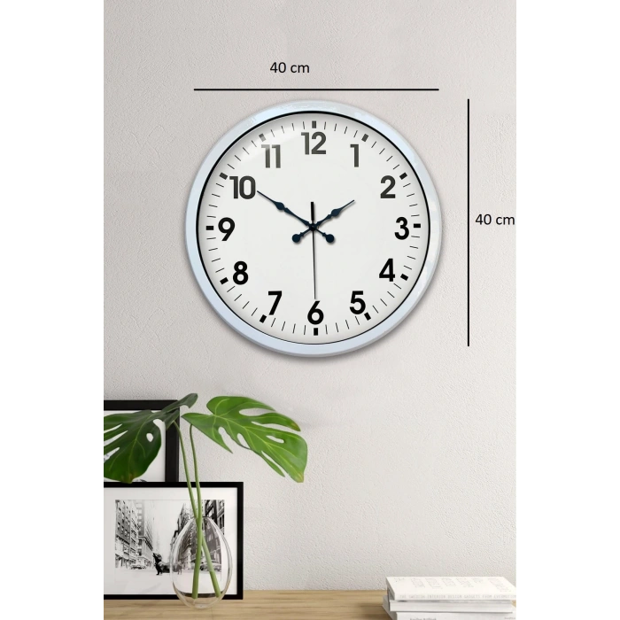 Zentime 40 Cm Beyaz Klasik Duvar Saati