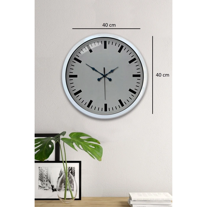 Zentime 40 Cm Beyaz Klasik Duvar Saati