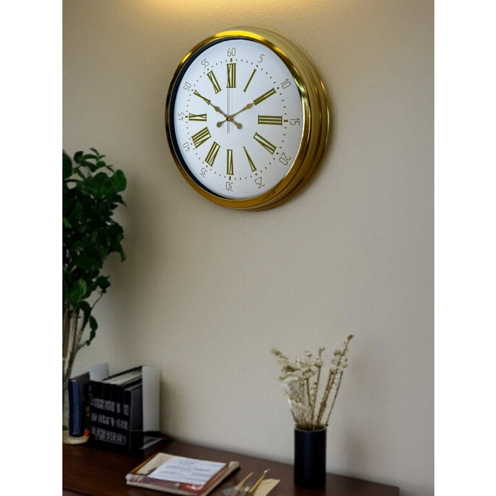Zentime 40 Cm Gold Lüks Duvar Saati