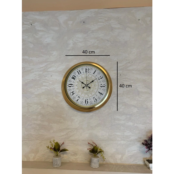 Zentime 40 Cm Gold Lüks Duvar Saati