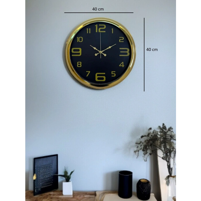 Zentime 40 Cm Gold Lüks Duvar Saati