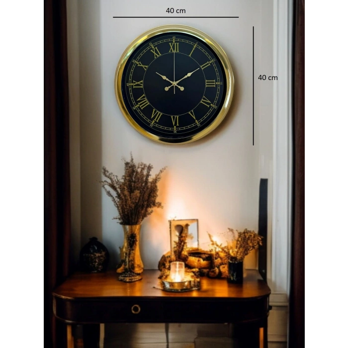 Zentime 40 Cm Gold Lüks Duvar Saati