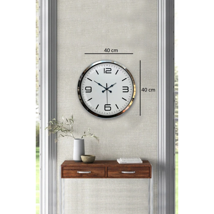 Zentime 40 Cm Krom Elegance Duvar Saati