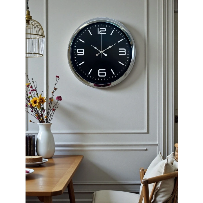 Zentime 40 Cm Krom Şık Duvar Saati