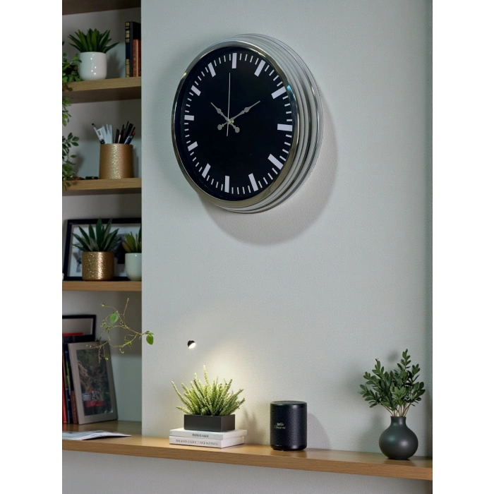 Zentime 40 Cm Krom Şık Duvar Saati