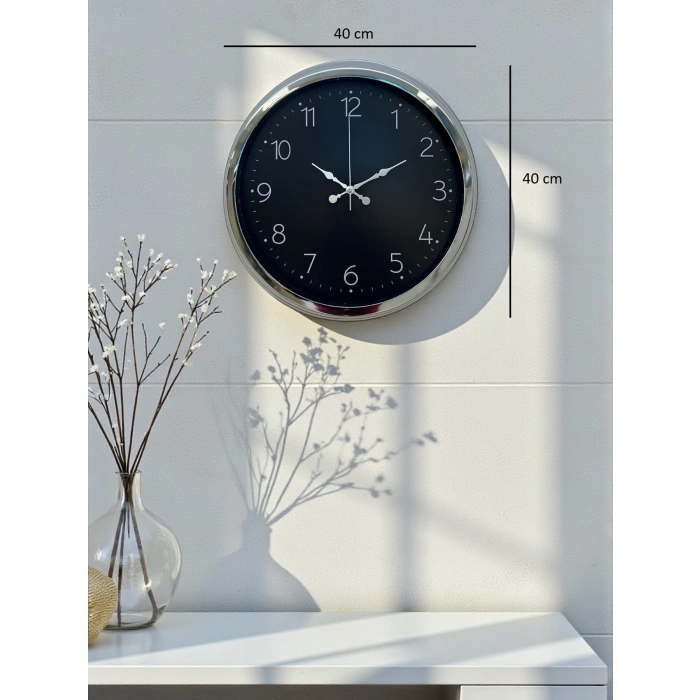 Zentime 40 Cm Krom Şık Duvar Saati