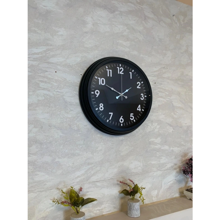 Zentime 40 Cm Siyah Şık Duvar Saati