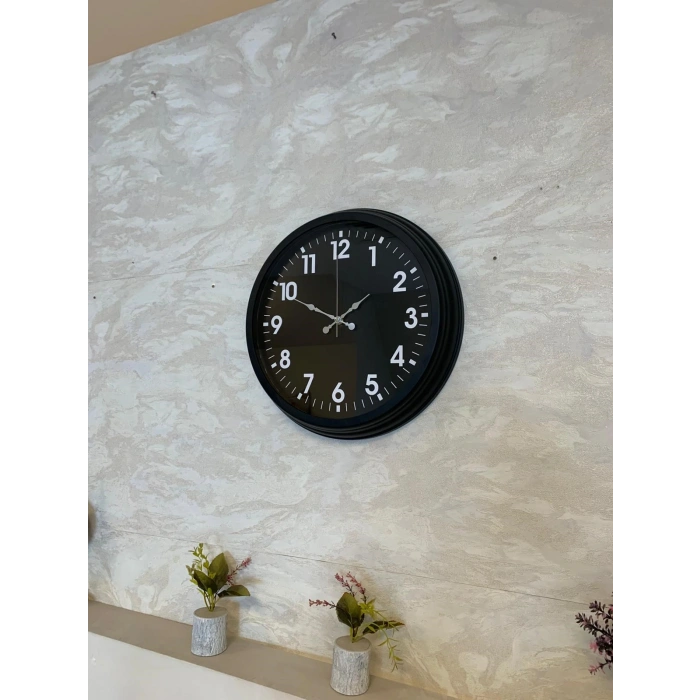 Zentime 40 Cm Siyah Şık Duvar Saati