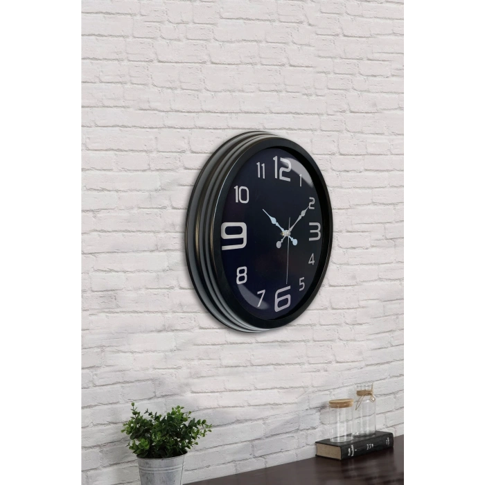 Zentime 40 Cm Siyah Şık Duvar Saati