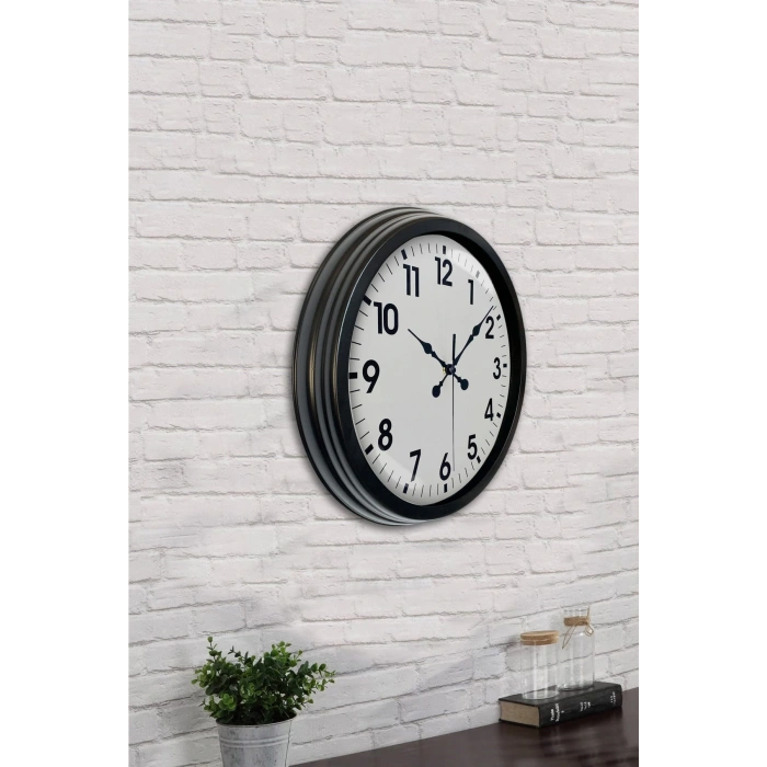 Zentime 40 Cm Black Elegant Wall Clock