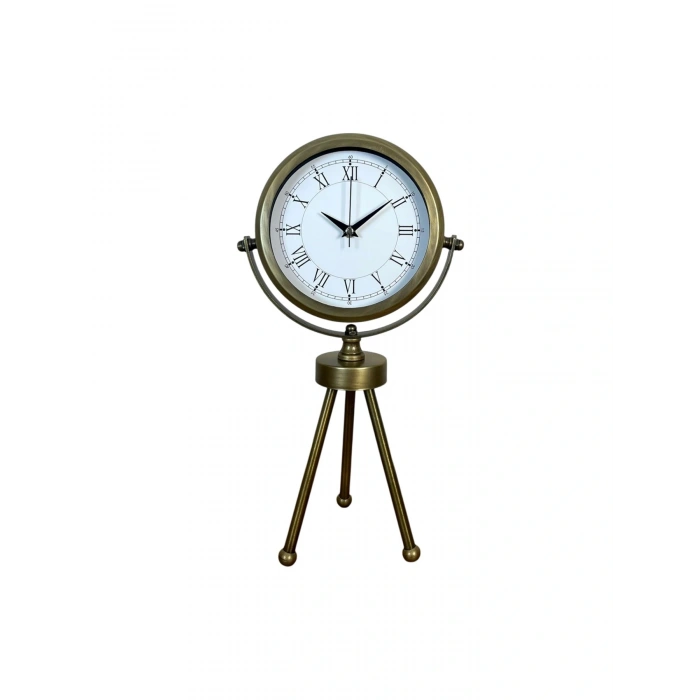 Zentime Eskitme Vintage Üç Ayaklı Masa Saati