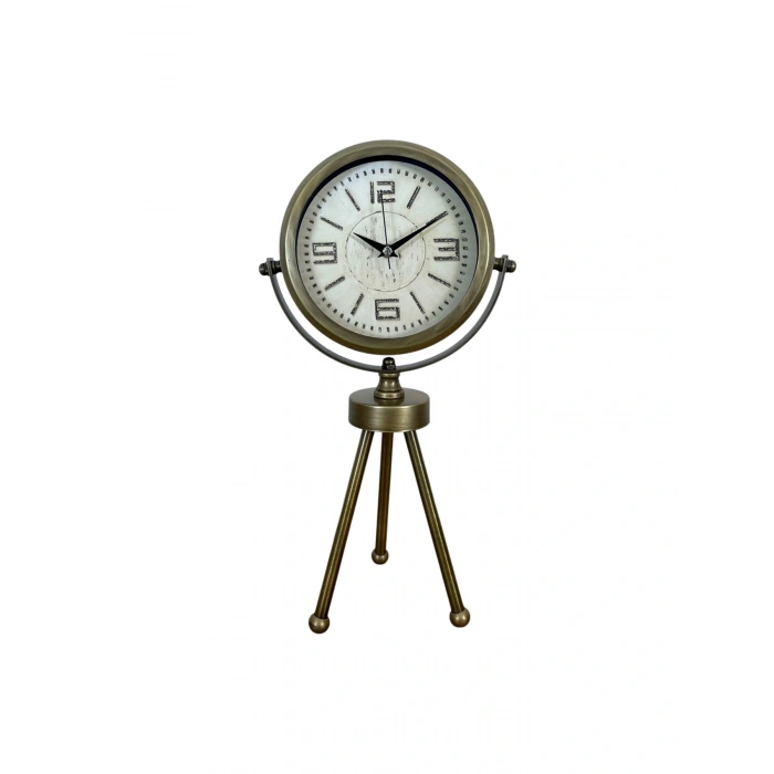 Zentime Eskitme Vintage Üç Ayaklı Masa Saati