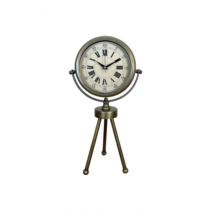 Zentime Eskitme Vintage Üç Ayaklı Masa Saati