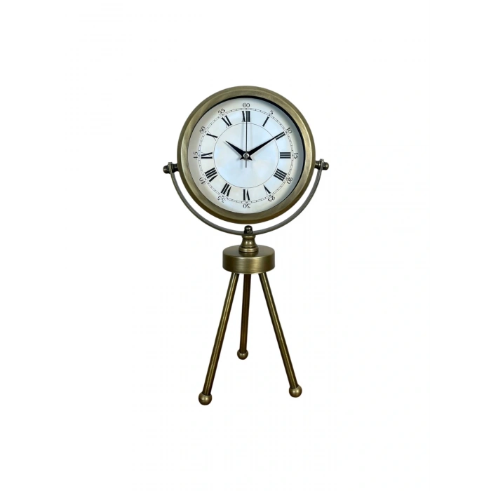 Zentime Eskitme Vintage Üç Ayaklı Masa Saati