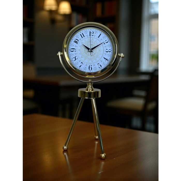Zentime Gold Lüks Üç Ayaklı Masa Saati