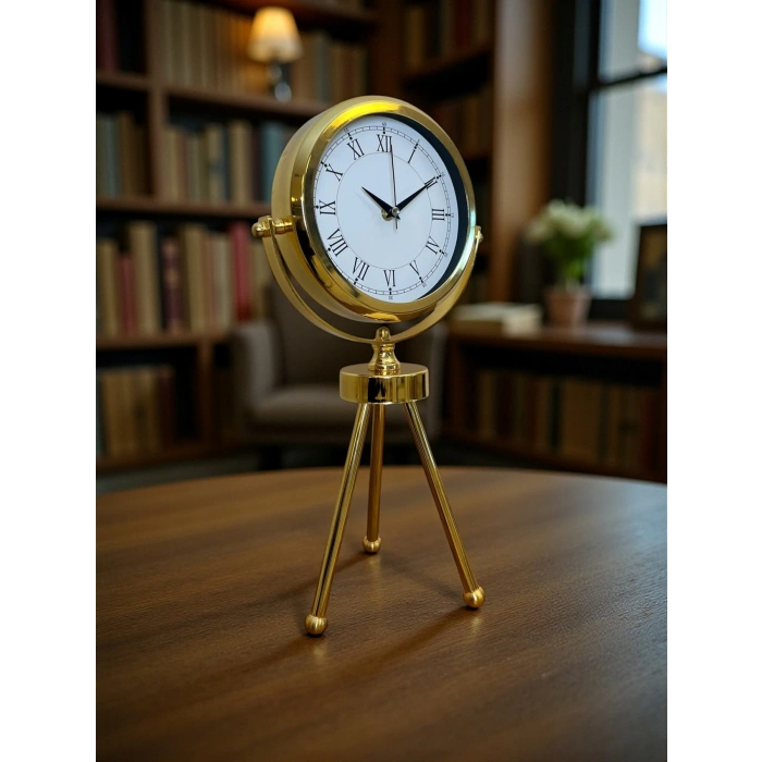 Zentime Gold Lüks Üç Ayaklı Masa Saati