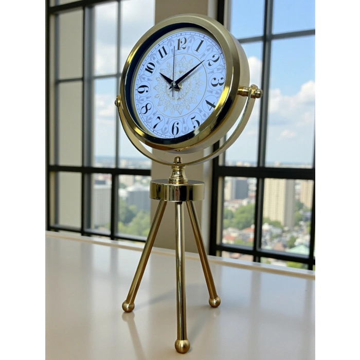 Zentime Gold Lüks Üç Ayaklı Masa Saati
