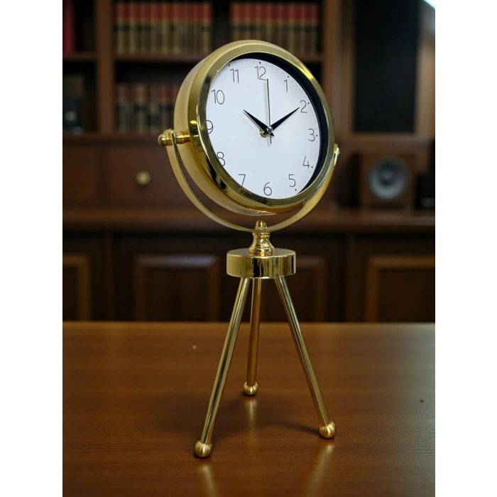 Zentime Gold Lüks Üç Ayaklı Masa Saati