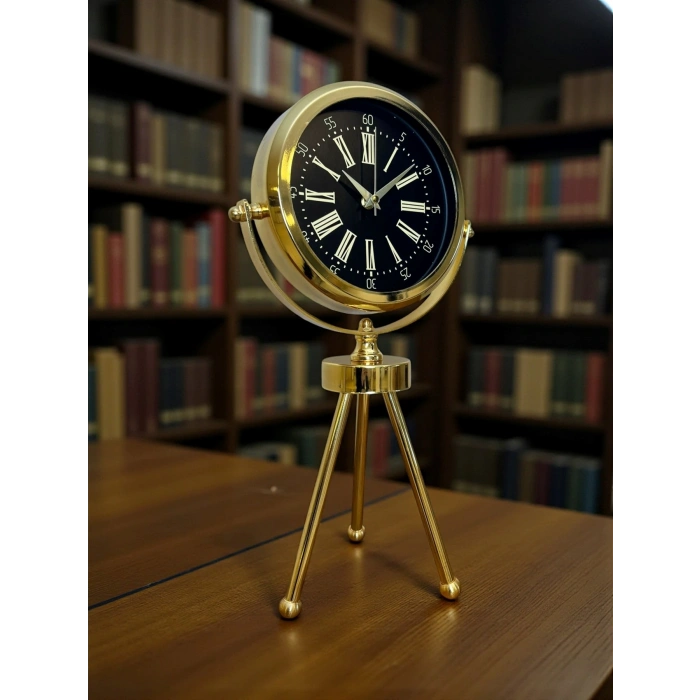 Zentime Gold Lüks Üç Ayaklı Masa Saati