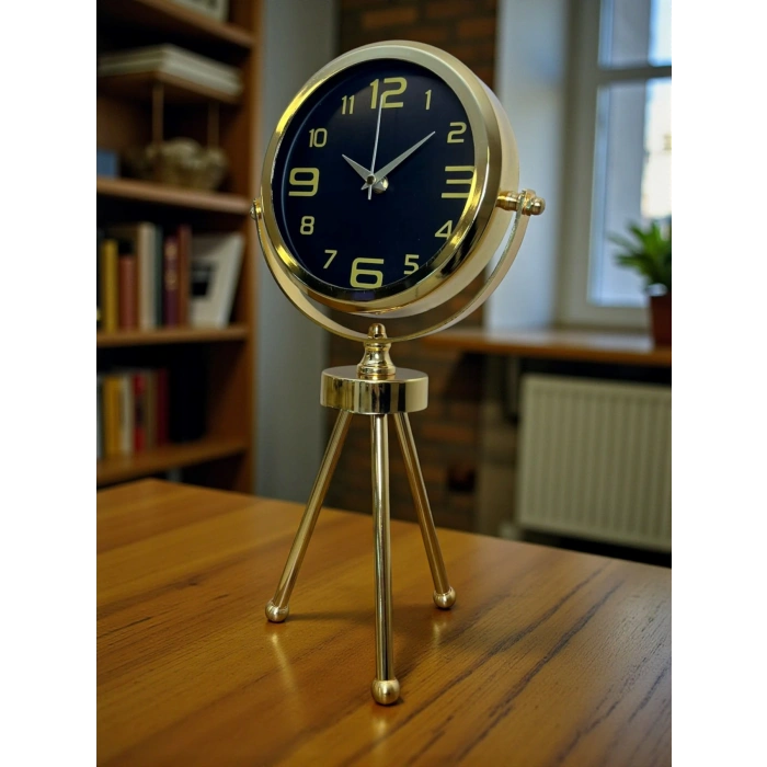 Zentime Gold Lüks Üç Ayaklı Masa Saati